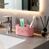 Toothbrush Holder Cartoon Cat Design Multifunctional Bathroom Organizer Makeup Brushes Pens Kitchen Utensils Holder