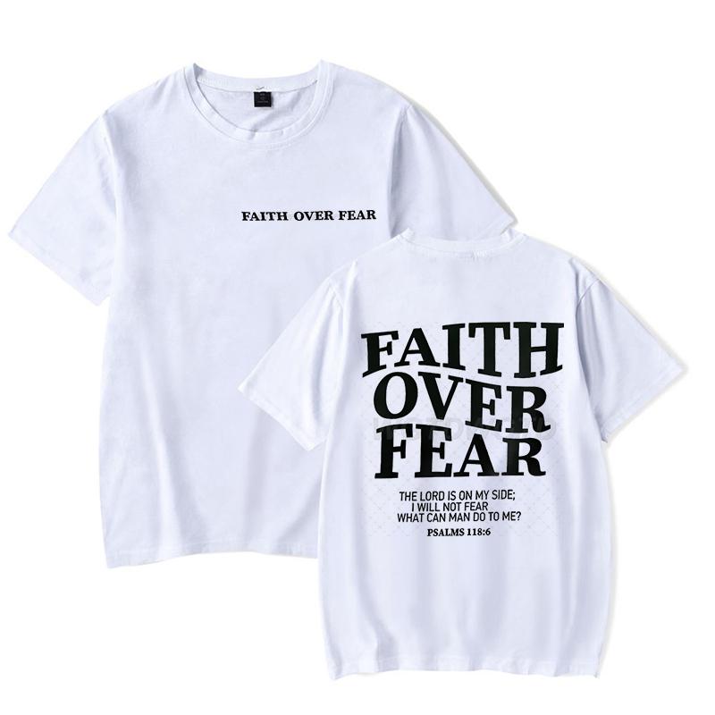 Faith Over Fear Christian T-shirts for Men Women Teen Boy Girl Summer Clothes Trendy Gift for Christian Faith Merch T-shirt Tops