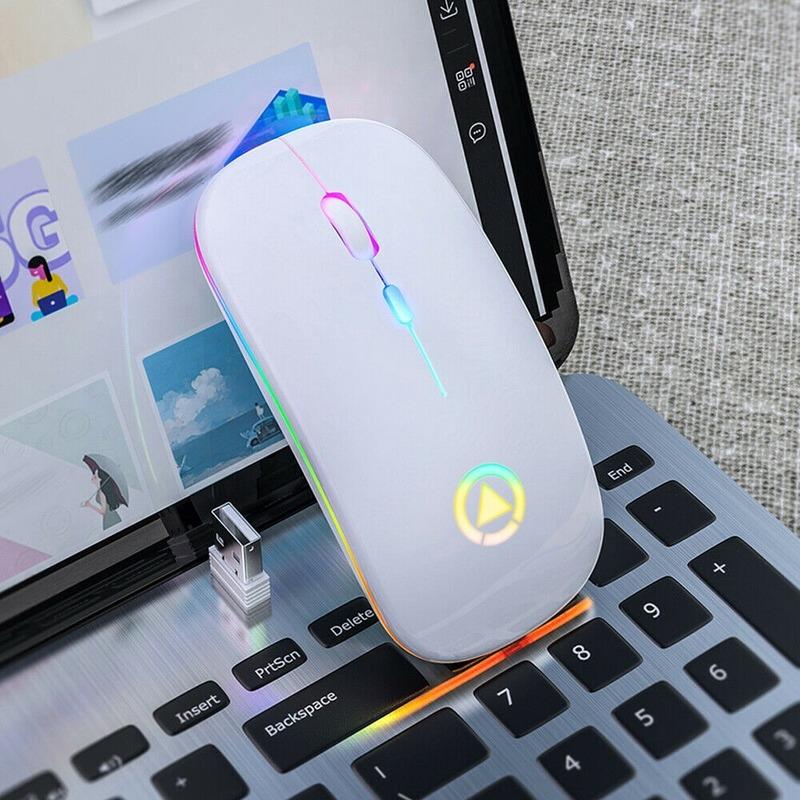 נורות LED Slim נטענת Bluetooth/USB אלחוטי RGB עכבר עבור Tablet PC Andoid IPad