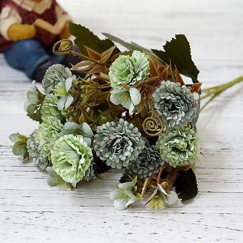 1 Bundle European Small Clove Carnations Artificial Flowers Wholesale Home Photography Soft Decoration Handmade Diy Materials