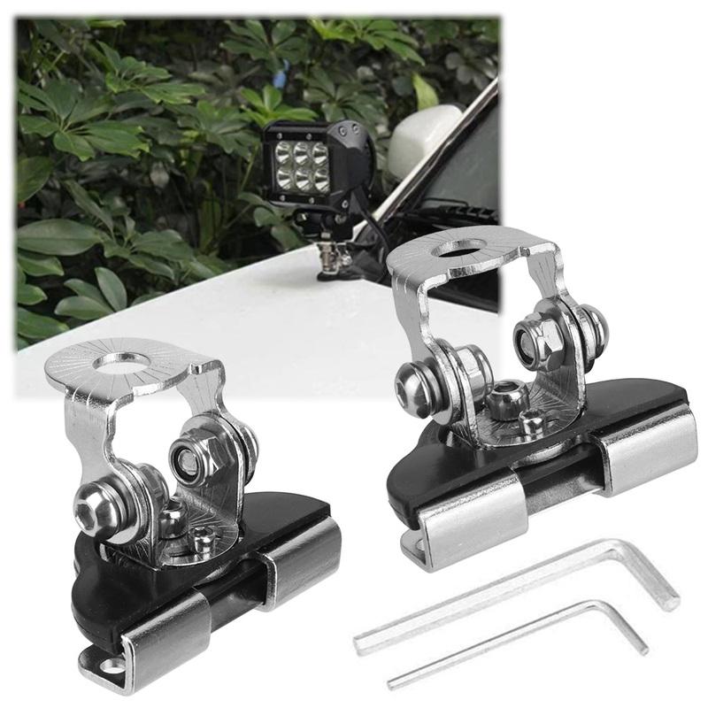 Led Work Light Bar Car Engine Hood Cover 1pair Metal Bracket Holder Mounting Clamp