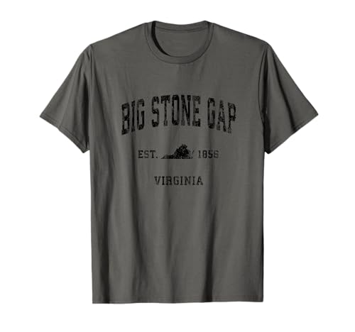Big Stone Gap Virginia VA Vintage Athletic Black Sports Digital T-Shirt