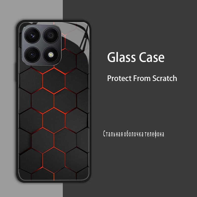 Dla Huawei Honor X6a X6 X6S X8 5G 4G Etui Pokrowiec Szklane Etui Hartowana Obudowa Zderzak Dla Honor X8A X6A X7A X8B Etui Ochronne