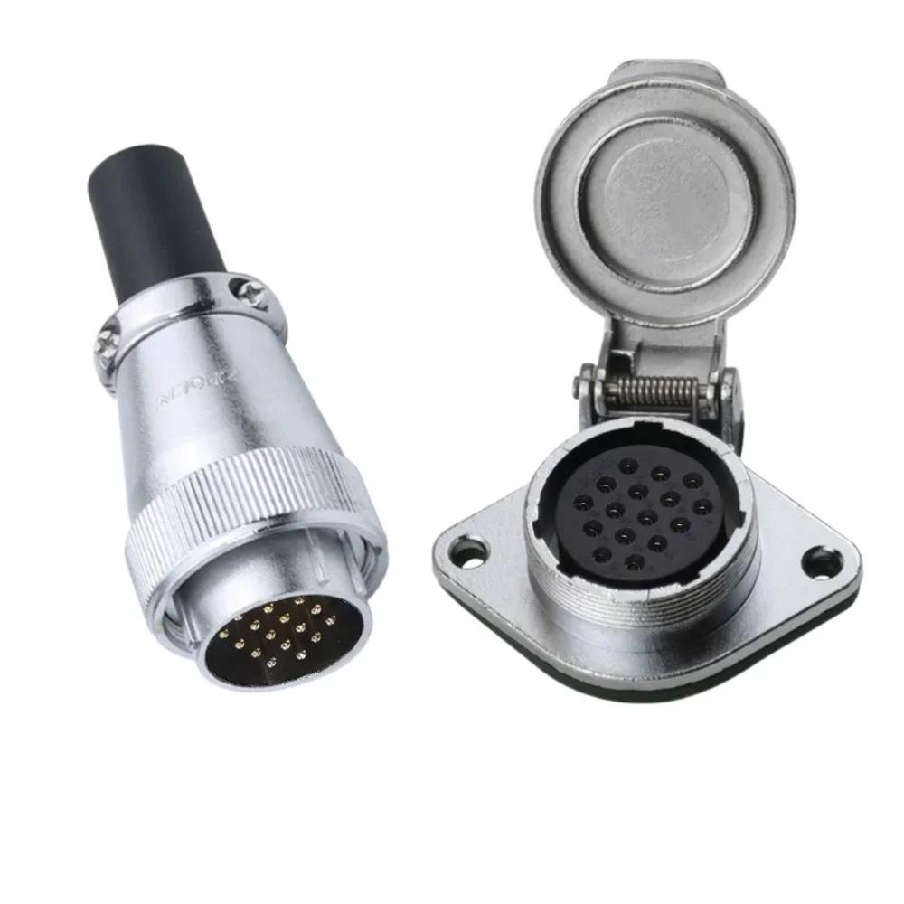 ZHQCN WS28 TQ/ZG Waterproof M28 Aviation Power Connector 2 3 4 7 8 9 10 12 16 17 20 24 26 Pin Soldering Plug Flip Cover Socket