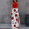High Waist Split Dress Women's New Slant Shoulder Elegance Sleeveless Sexy High Waist Slit Dress