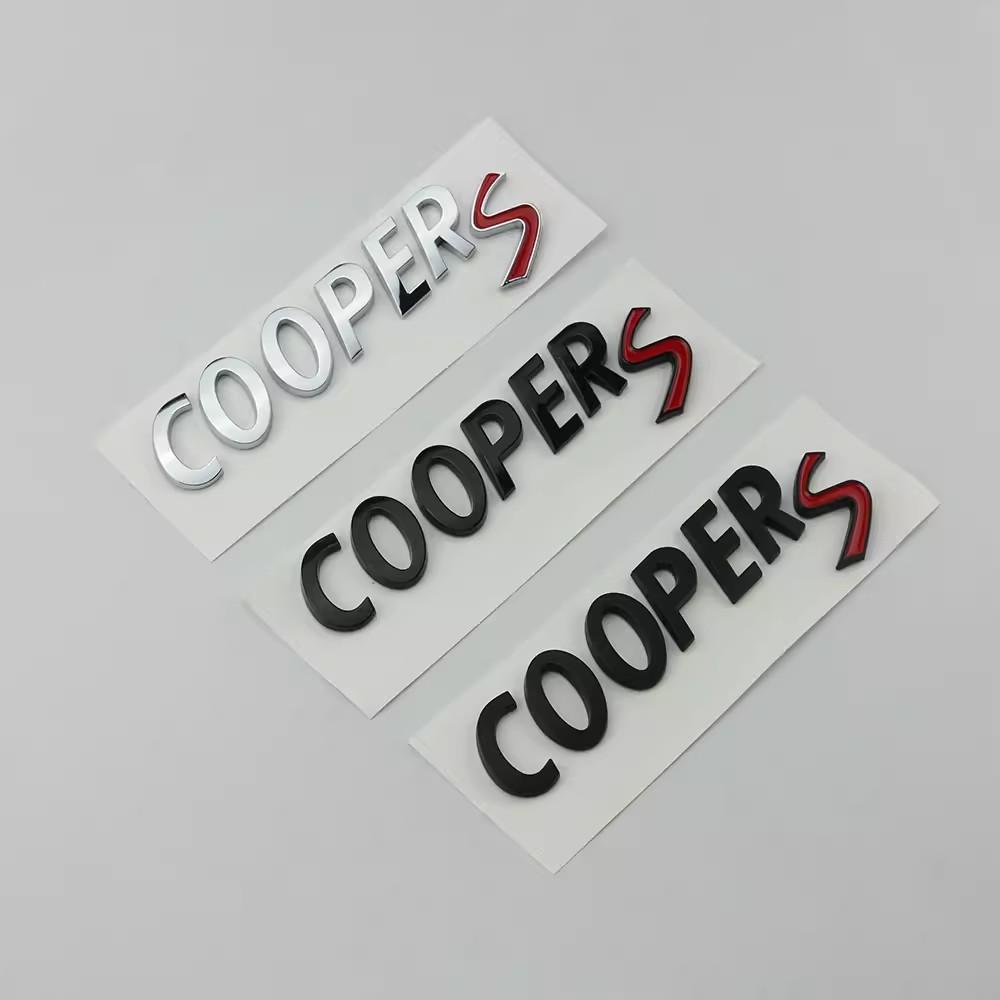 1X 3D ABS Black Chrome Car Letters Rear Trunk Cooper S Emblem Badge Sticker Accessories