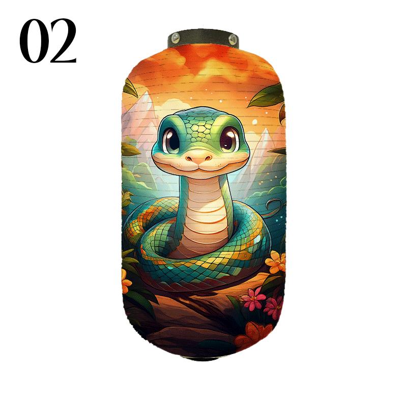 Japanese Style Cloth Lantern New Year Festival Mascots Zodiac Snake Printed Lantern Sushi Shop Bistro Restaurant Decor Ornaments