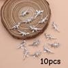 10 ciondoli dinosauro d'argento, ciondoli animali, usati per la creazione di gioielli, collane fatte a mano, braccialetti, orecchini, portachiavi decora