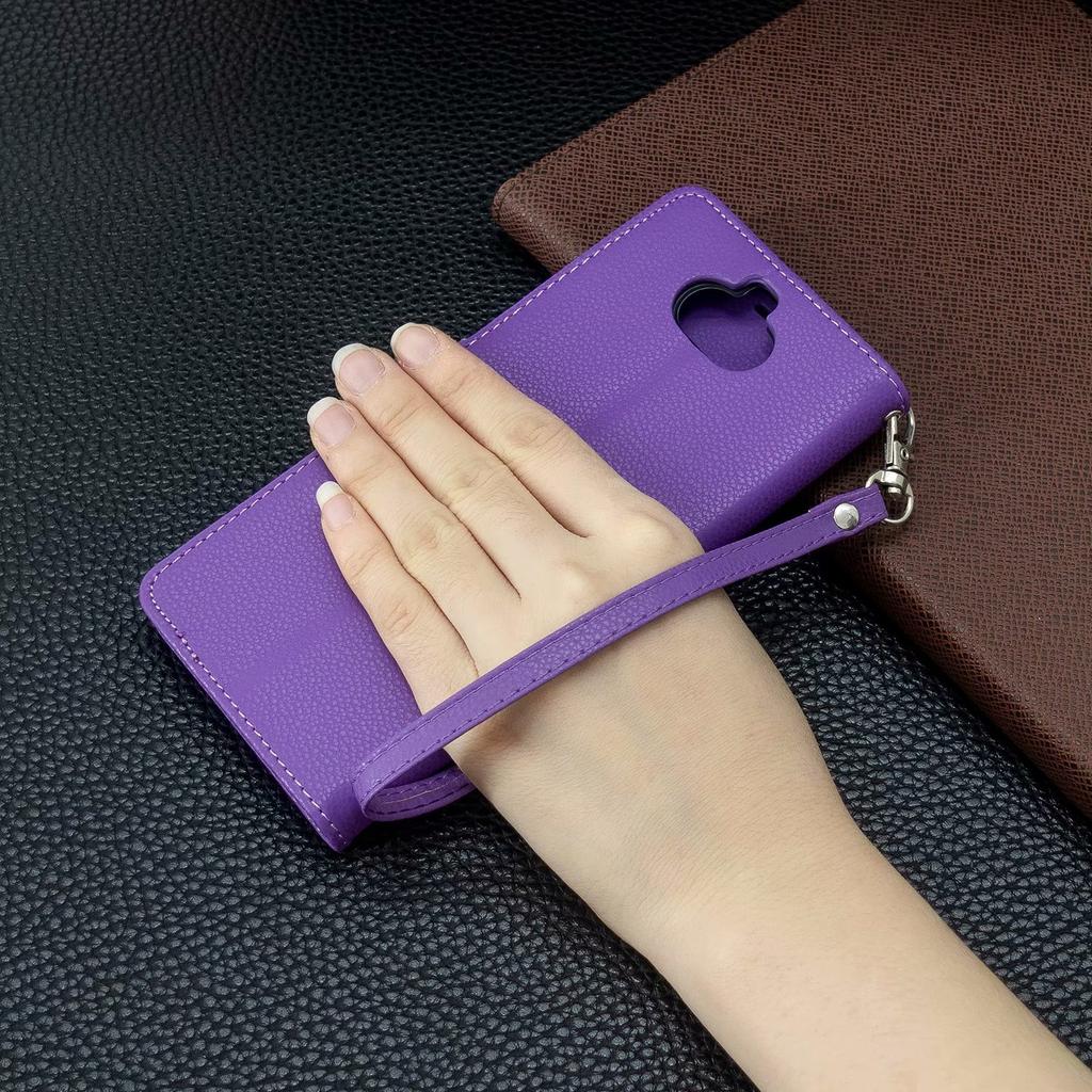 Applicable to Sony 20 mobile phone leather case Nokia 6.2 hand rope solid color lychee pattern left and right open protective case foreign trade