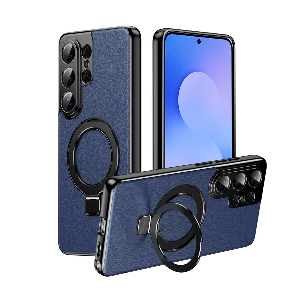 Business Leather Camera Protect Magnetic Case for Samsung S26 Ultra S26 Plus for Bracket Stand Holder Skin Feeling Cover
