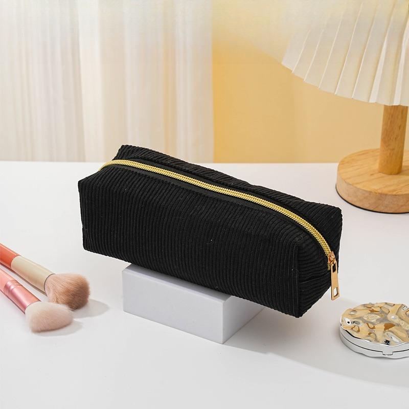 Reusable Corduory Women's Cosmetic Zipper Bags Women Kids Travel Makeup Case Accessories Student Pencil Case Pouch