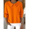 BITCED Women's Fashion Casual Solid Color Print  Long Sleeve O-Neck Blouses & Shirts