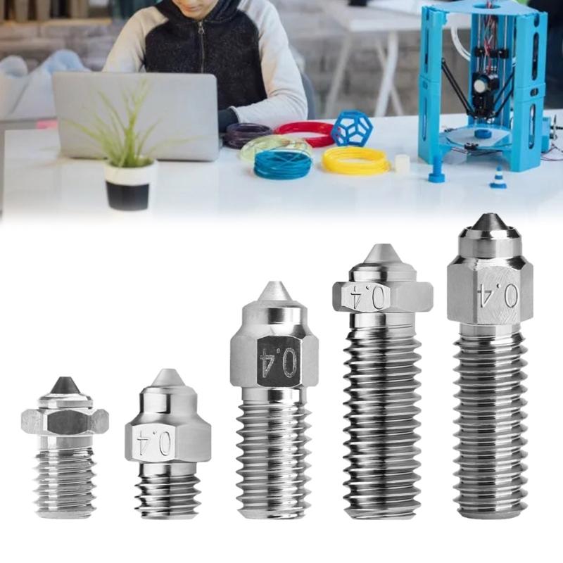 Bimetallic 3D Printer Nozzle HighTemperature Resist Wear Resistant For K1 Volcano/E3DV6/MK8/Neptune 0.4mm 0.6mm 0.8mm