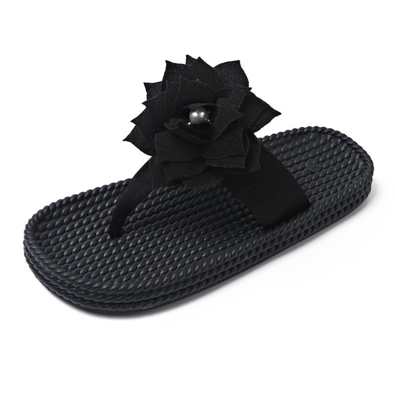 

Fashion 2025 Summer Non-slip Comfortable/lightweight Women s Flat Slippers Fashion New Round Toe Elegant Open-toe Sexy Beach Slippers 40 чёрный