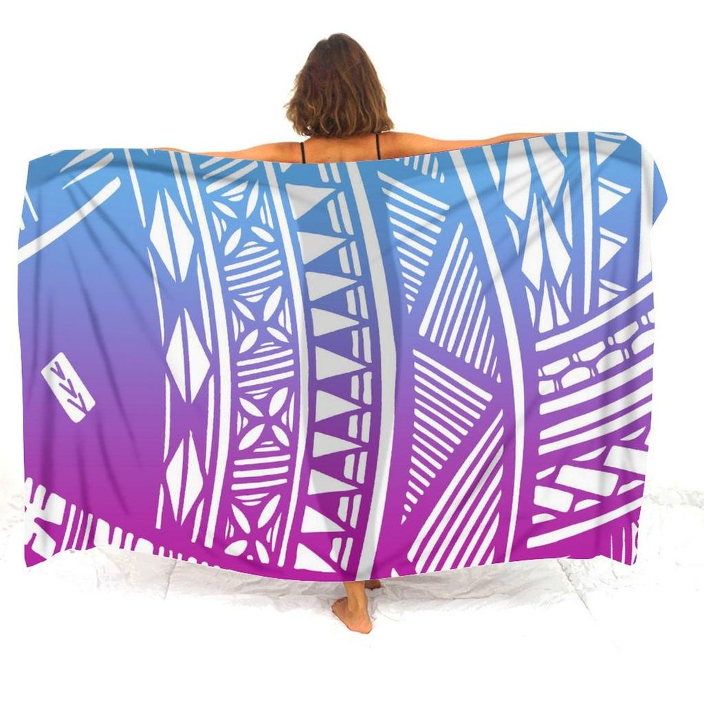 Resort Seaside Tourism Tribal Ethnic Style Women'S Sarong Polynesian Print Custom Seaside Beach Dress