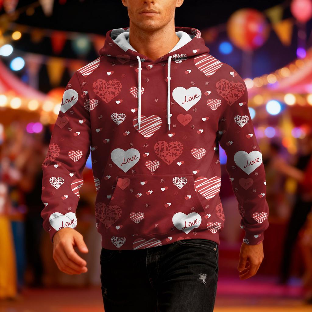 Men's Long-Sleeve Casual Hooded Sweatshirt