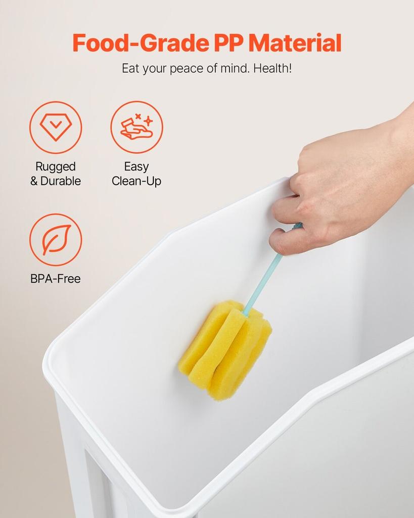 4.5Gal/20L Large Ingredient Storage Container Airtight Kitchen Flour Bin