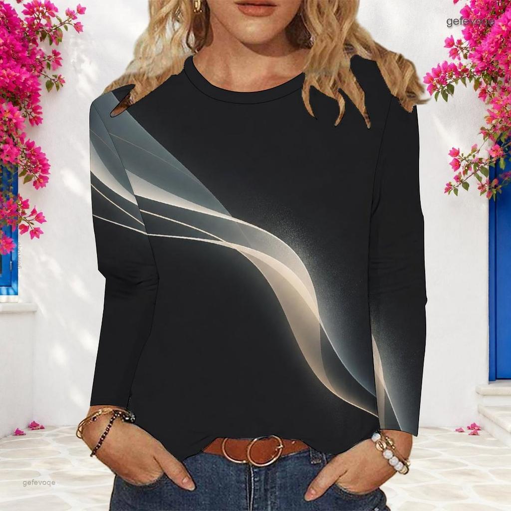Women Plus Size Round Neck Long Sleeve Colorful Tie Dye Printed Pullover Sweatshirt