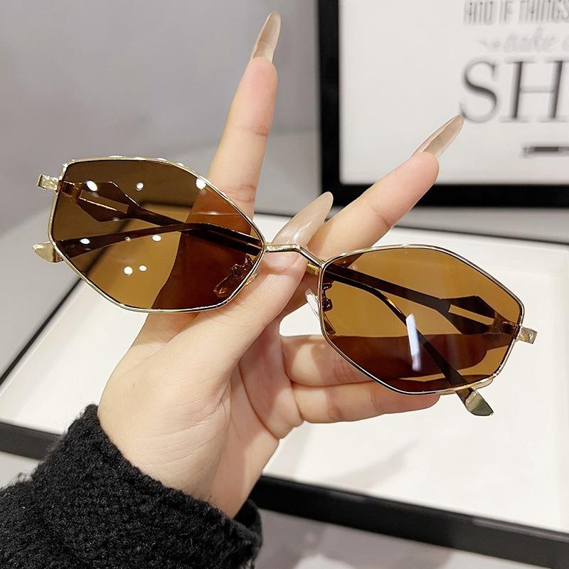 JYL Sunglasses Double Bridge Metal Polygon Uv Protection Cross Border YH9608 A-15522