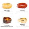 IngeSight.Z Trendy Exaggerated Acrylic Resin Wide Bangles Women Hip Hop Gold Color Geometric Heavy Metal Bangle Bracelet Jewelry