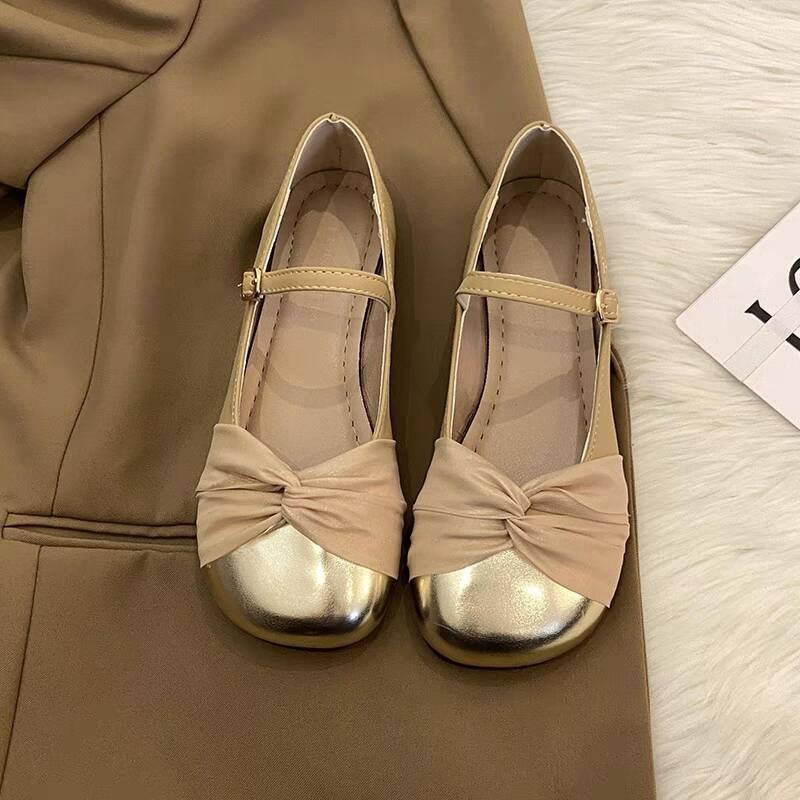 French gentle Mary Jane shoes women's spring 2025 new Xiaoxiangfeng shallow mouth flat sole shoes with skirt women's shoes