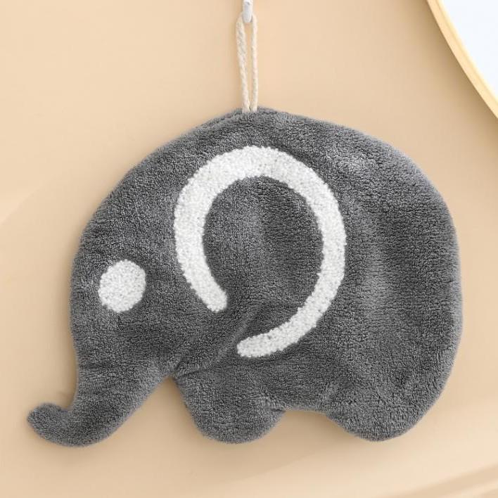 Hangable hand towel cute children cartoon absorbent coral fleece hand towel bathroom rag new
