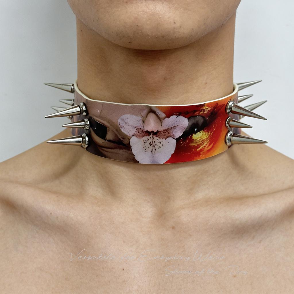 European and American cross-border y2k babes butterfly leather collar punk rock choker collarbone chain necklace foreign trade jewelry