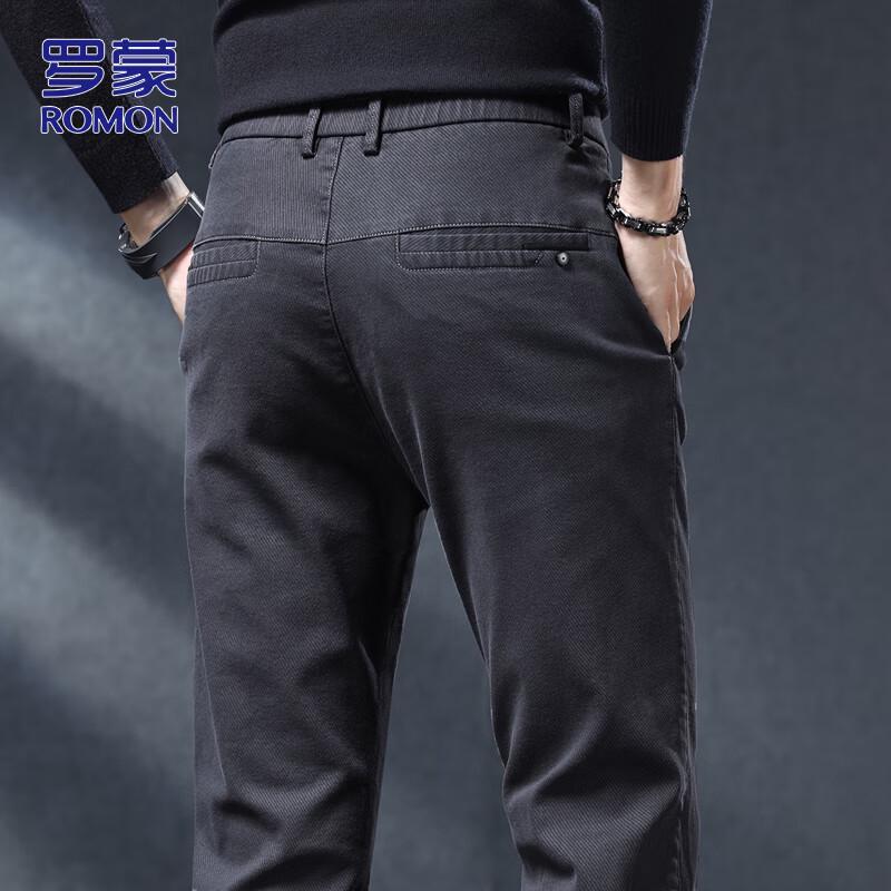 ROMON Men's Stretch Straight-Leg Casual Pants