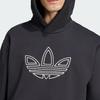 Adidas Originals Trefoil Hoodie FW24 Outline Series Fashion Comfortable Soft Hooded Sweatshirt Men Hoodies Black JJ1506