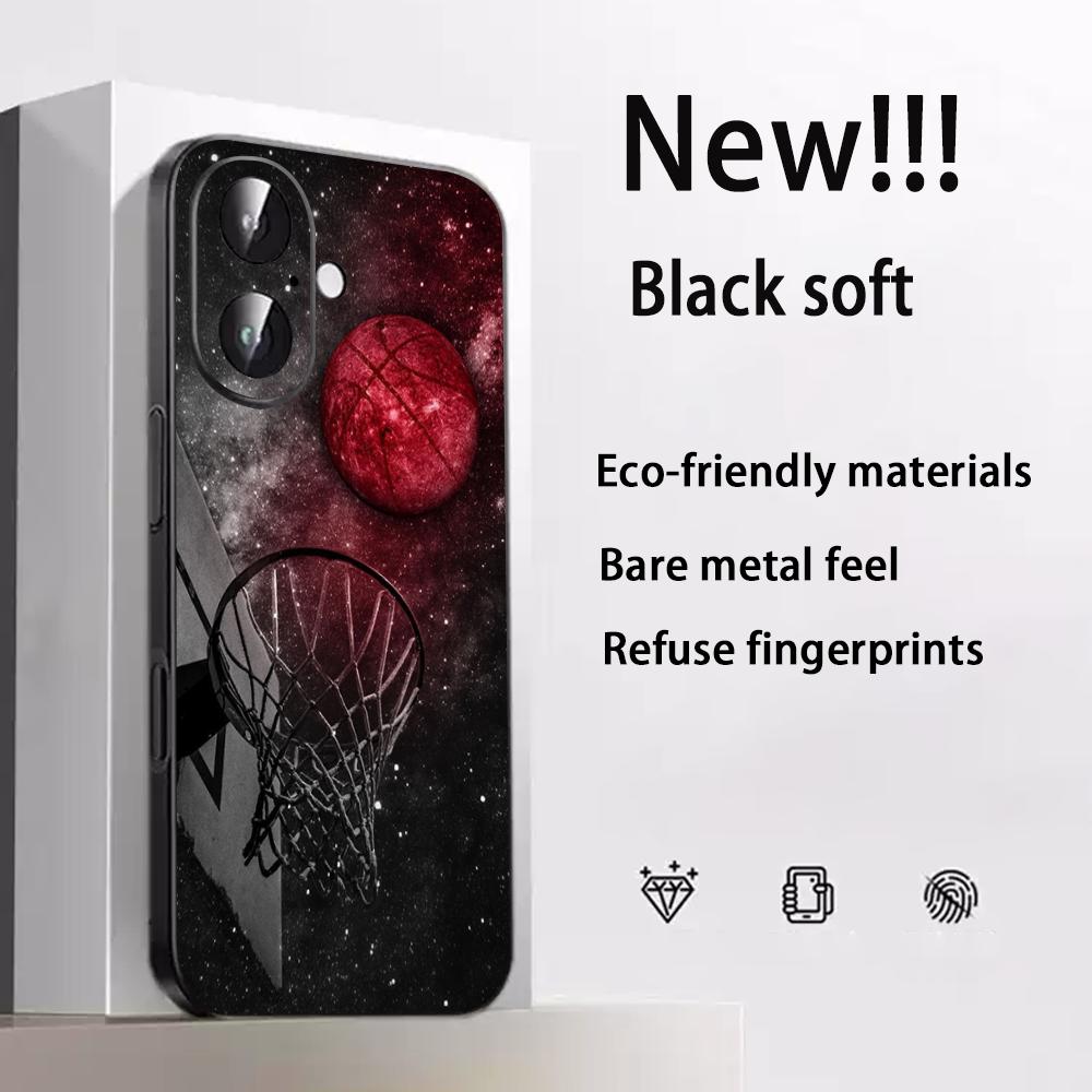 Super Cool Basketball Design Phone Case For iPhone 17 16 E 15 14 13 12 Plus Mini Pro Max Soft Black Shockproof Cover