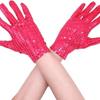 Silver Sparkly Mesh Gloves 1 Pair Shiny Glossy Women Dance Costume Accessory for Wedding Banquet Cocktail Party Cosplay