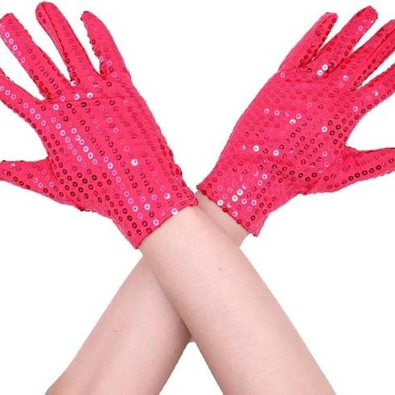 Silver Sparkly Mesh Gloves 1 Pair Shiny Glossy Women Dance Costume Accessory for Wedding Banquet Cocktail Party Cosplay