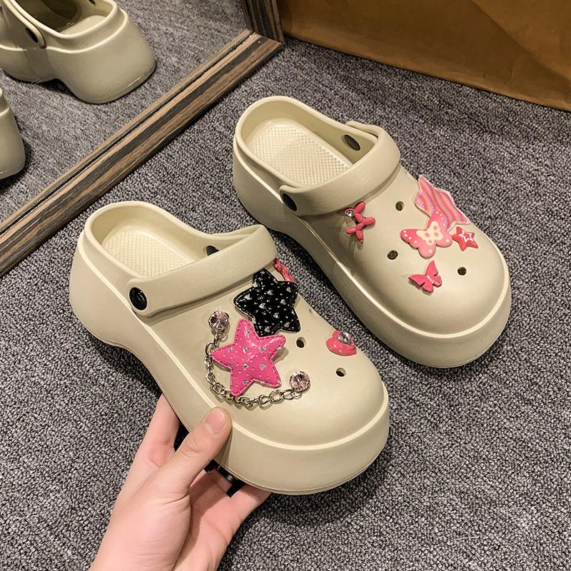 

Летняя звезда цепочка модные и удобные приморские каникулы два способа ношения крутые шлепанцы женские облачные дырчатые туфли женские 40-41 [Standard Code]