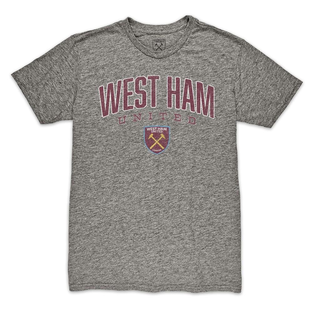 WEST HAM UNITED Word Mark Tri Blend Premium T-Shirt - Grey - 1863FC Unisex T-Shirt XL