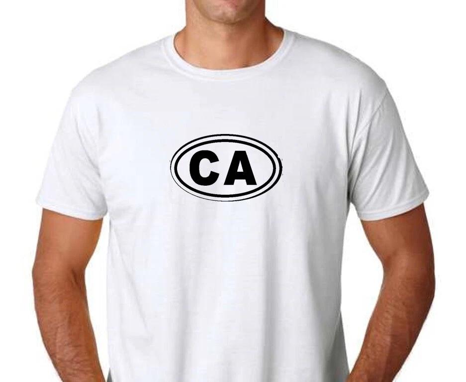 CA California State Code Logo T-Shirt Southern LA OC SD Beaches White Tee Shirt L