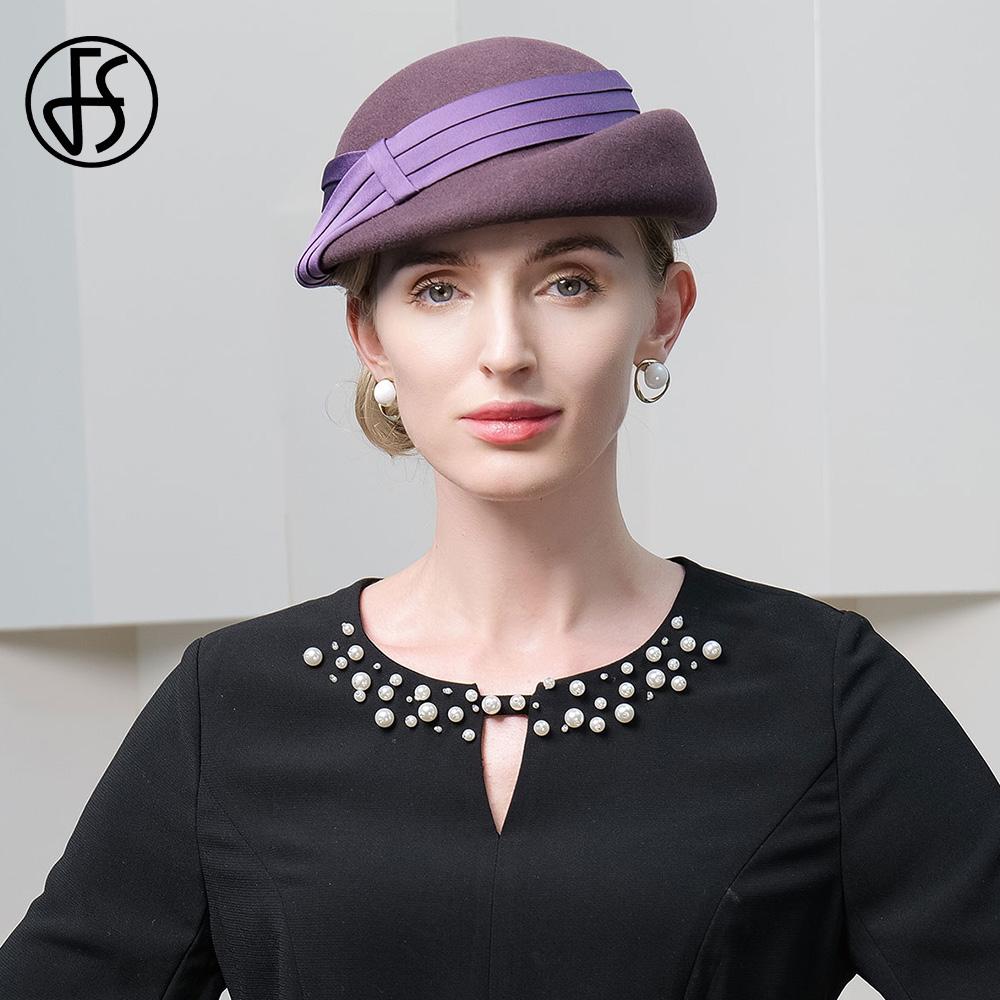 FS Elegante Mode Fascinator Baskenmütze Wolle Hüte Für Frauen Hochzeit Kirche Tee Party Pillbox Cap Damen 2023 Fedoras Chapeau Femme