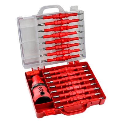 Professional 34pc Magnetic Screwdriver Kit Interchangeable Double Heads 3 Way Ratchet System Ergonomic Nonslip Handle