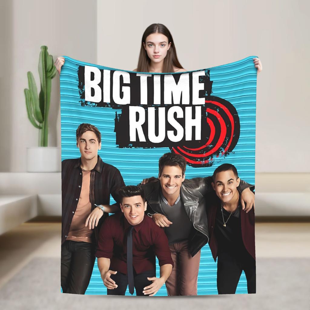 Big Time Rush Band Flannel Blanket Winter Super Soft Throw Blanket for Girls Boys Outdoor Funny Bedspread Sofa Bed Cover