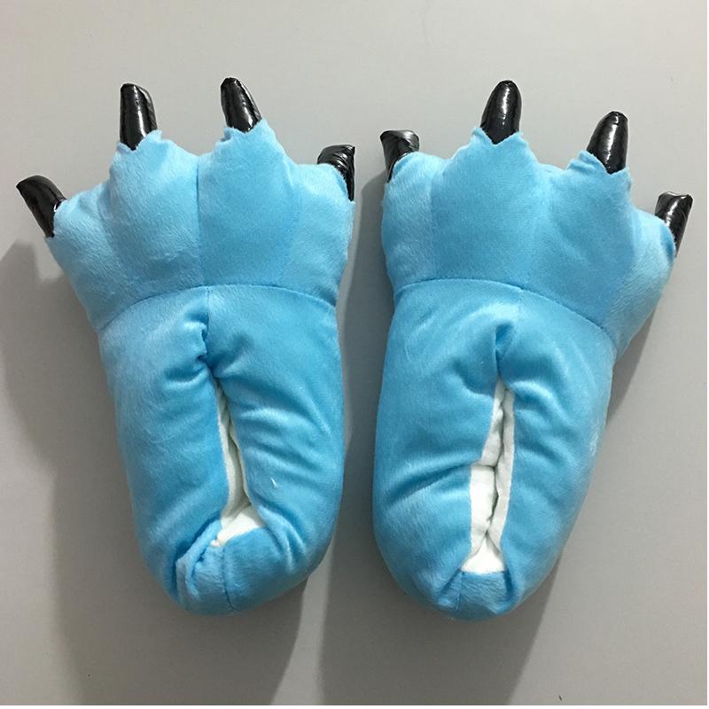 Tier Kigurumi Hausschuhe für Kinder Erwachsene Pyjama Schuhe Cartoon Einhorn Dinosaurier Winter Warme Krallen Schuhe