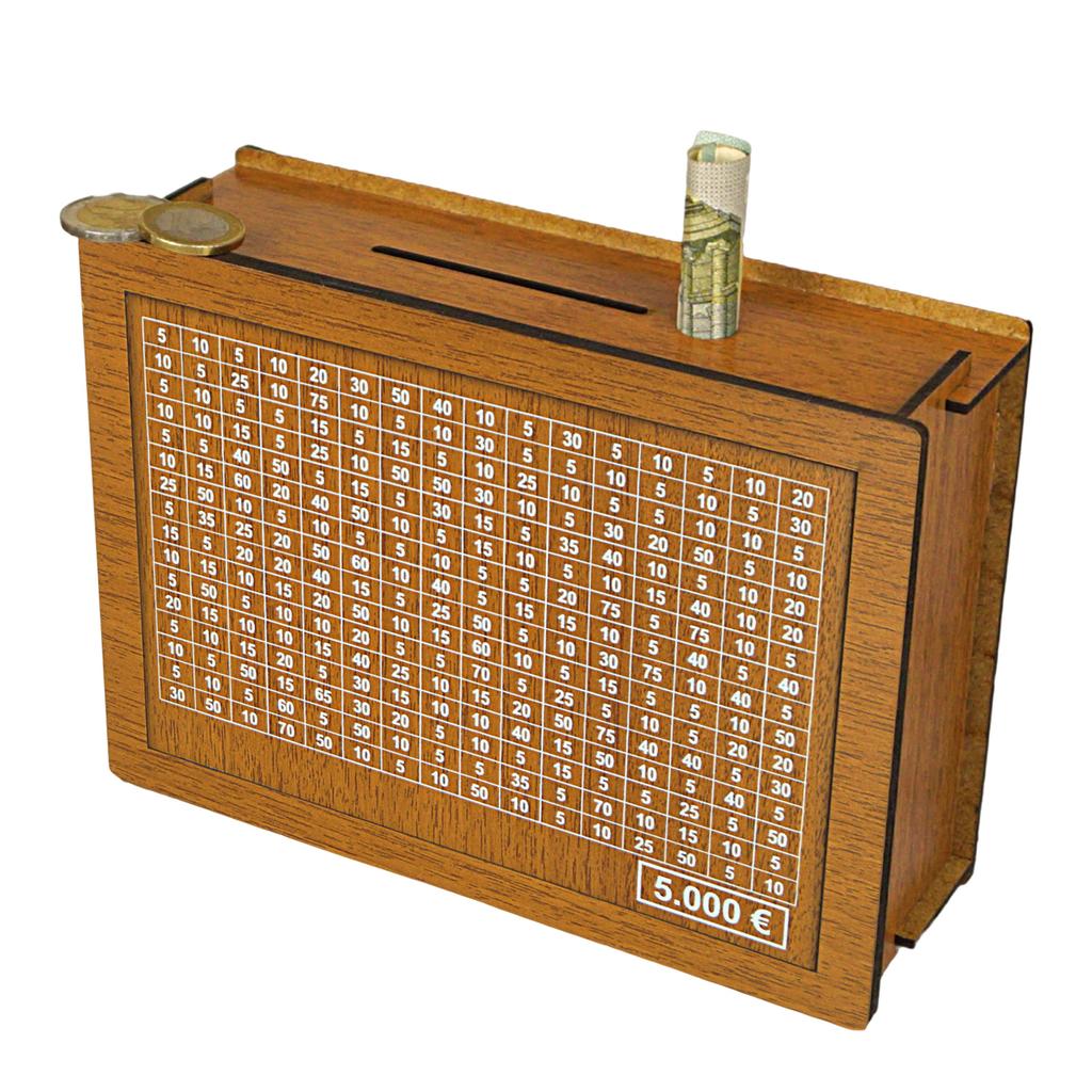 Wooden Money Bank with Counter Desktop Coin Bank Reusable Handicrafts Lightweight Holiday Gift for Children Adults