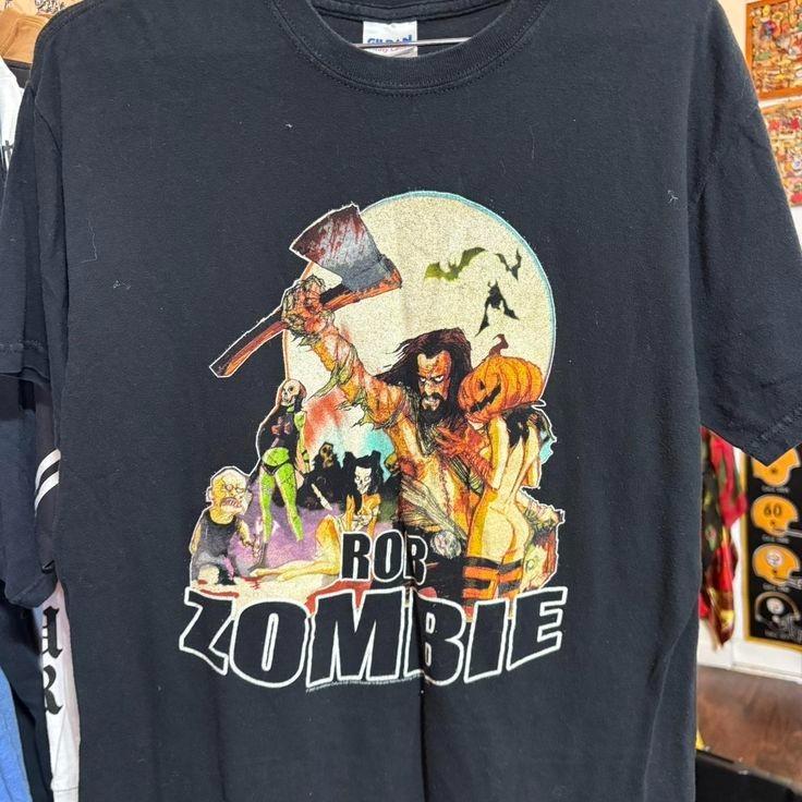 Rob Zombie World Tour 2002 black cotton shirt halloween BL426 Unisex T-Shirt XXL