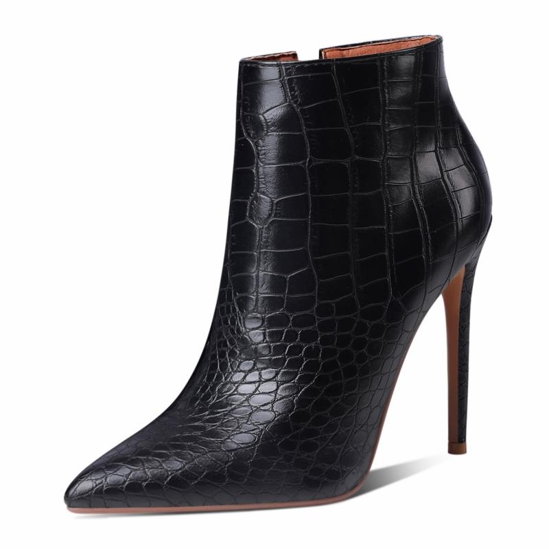 Western Women's Ankle Boots New 2025 Autumn Thin High Heels Cowboy Cowgirls Boot Black Yellow Party Dance Shoes Large Size 45