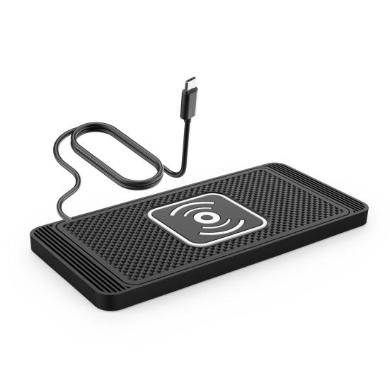 

Бездротова автомобільна зарядна панель 15 Вт Швидка зарядка Стабільна протиковзка силіконова панель для зарядки телефону Зарядний майданчик для нерівних доріг для телефонів Автомобільні аксесуари Type-C