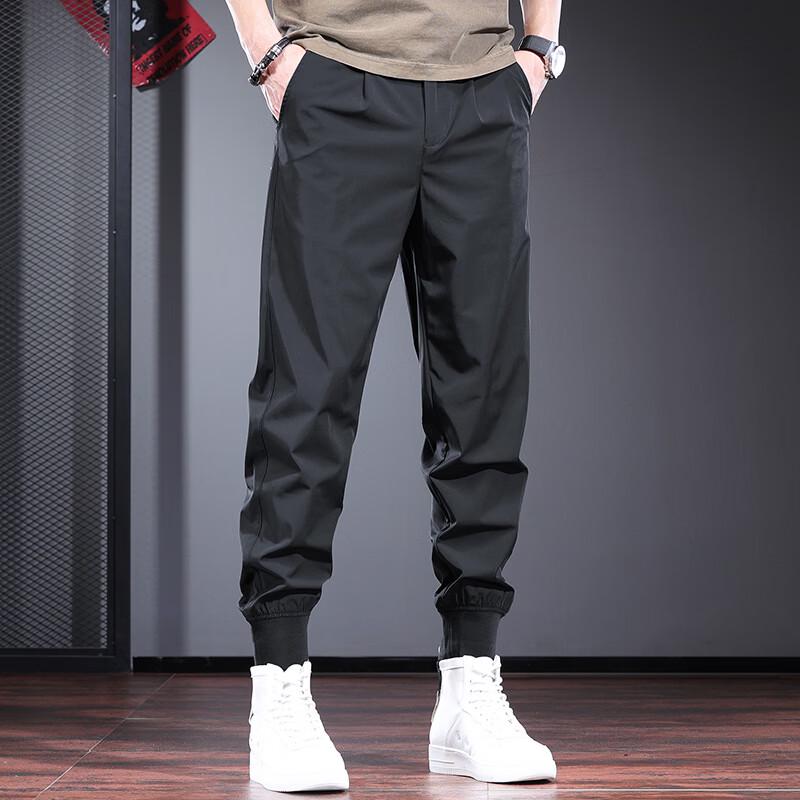 Jie Leinuo Herren Ice Silk Freizeit Jogginghose