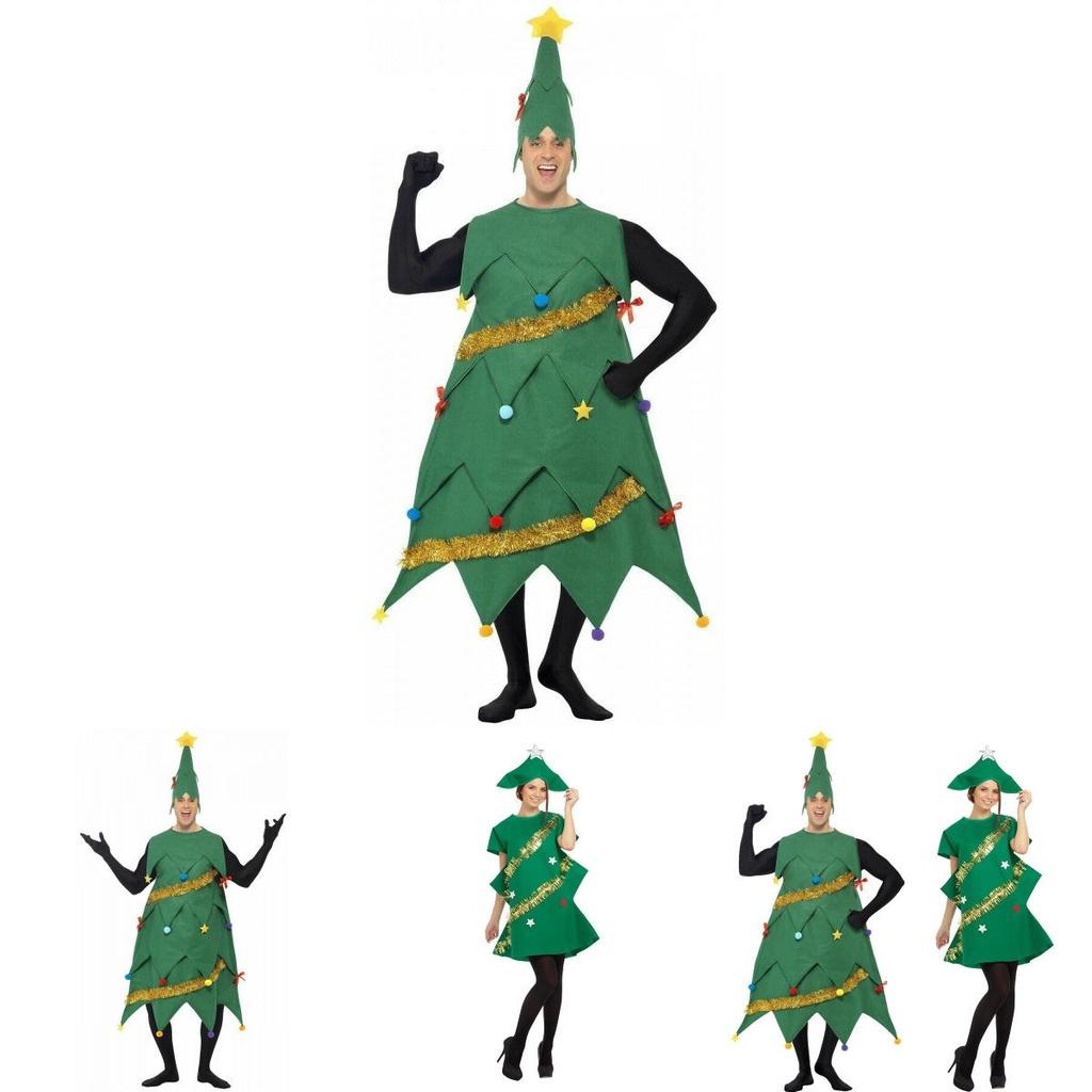 Cozy Christmas Tree Couple Costume Set For Festive Holiday Celebrations In Soft Corduroy