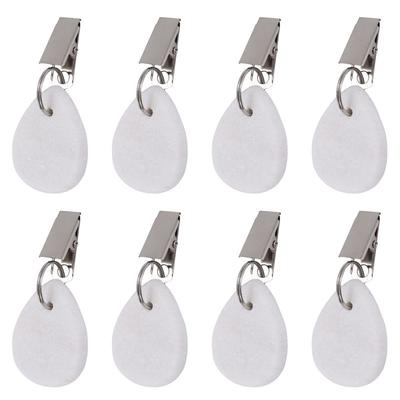 AEE2-8Pcs Tablecloth Weights Teardrop Table Cover Weights Metal Clip Tablecloth Pendant Stone Table Weights Hangers