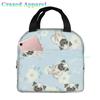 French Bulldog Cute Dog Insulated Lunch Bag Portable Thermal Cooler Box Reusable Picnic Tote Bento Bag for Men Women Kids