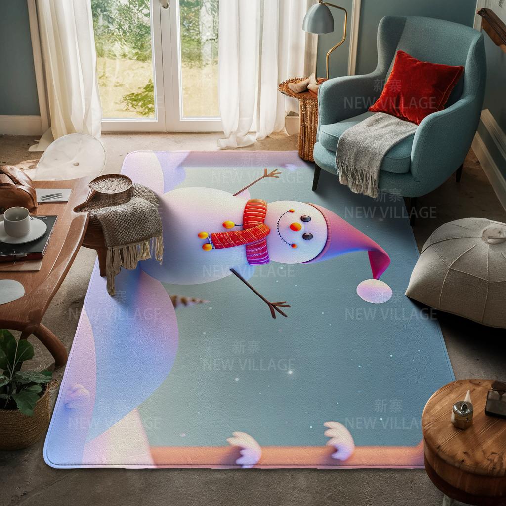 House Entrance Carpet Home Door Mat Living Room Bath Foot Bathroom Non-slip Water Absorption Rugs Bath Merry Christmas Winter