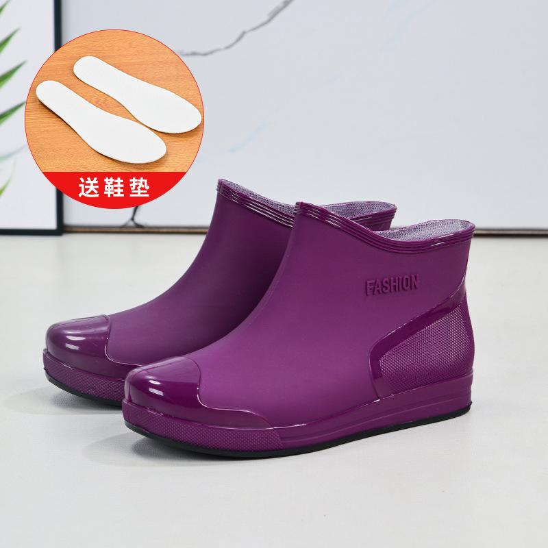Hot-selling rain shoes women's short tube outer wear water shoes warm non-slip rain boots waterproof boots rubber shoes overshoes