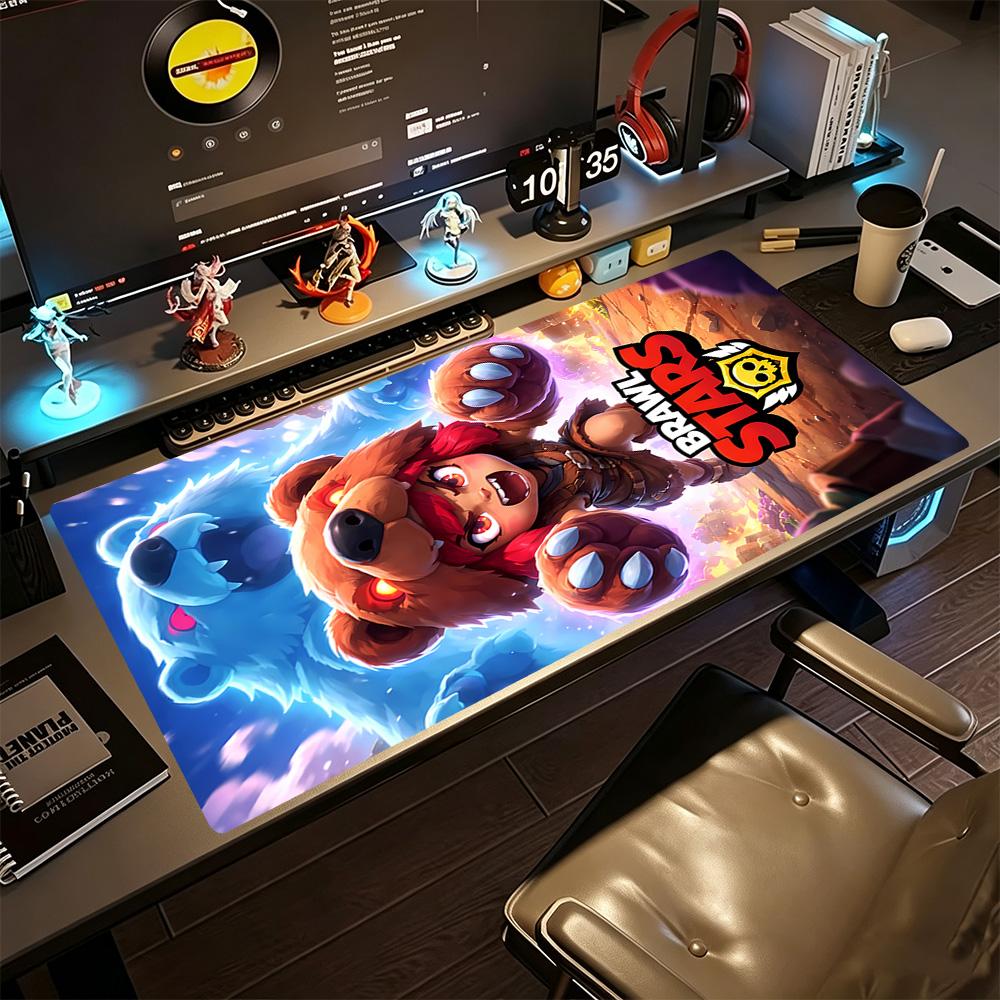 Brawl Stars Gaming Mouse Pad Gamer Mousepad Office Mouse Mats Non-Slip Rubber Bottom Suitable for Office Gaming PC Laptop